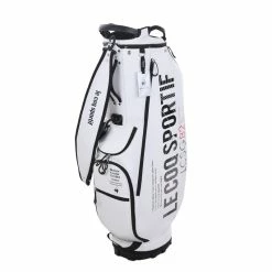 Le Coq Sportif Golf Ultra-Lightweight Logo Graphic 9" Caddie Bag (White)